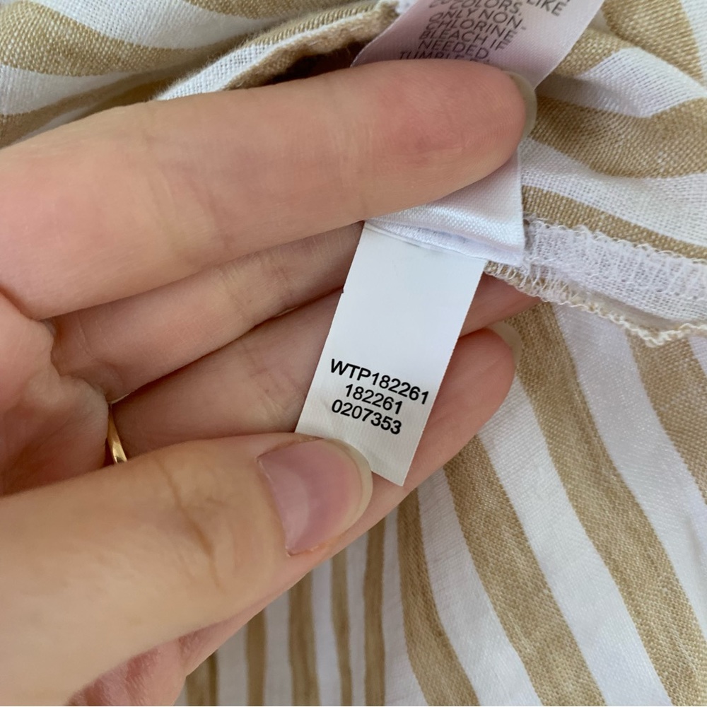 J. Jill Beige and White Striped Button-Down Shirt - Picture 7 of 9